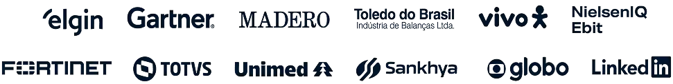 Logotipos de clientes da Econodata — empresas que usam a plataforma de prospecção B2B